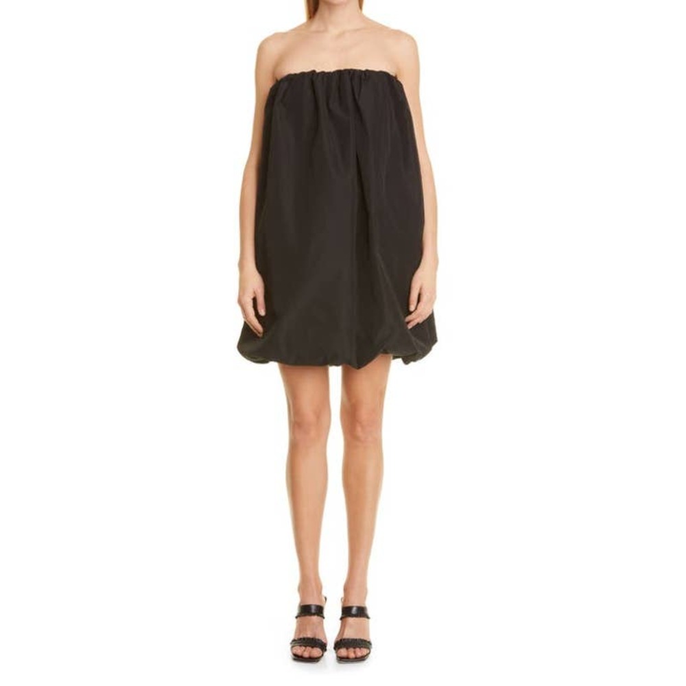 Et Ochs Black Dolly Scrunchie Taffeta Mini Dress NWT Size XS